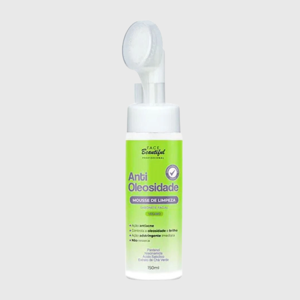 Mousse de Limpeza Facial Antioliosidade Face Beautiful 150ml