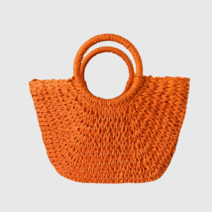 Bolsa Palha Meia Lua Laranja