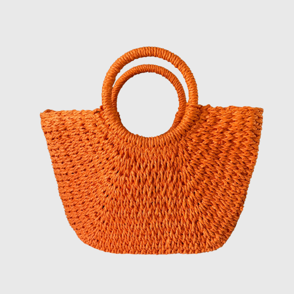 Bolsa Palha Meia Lua Laranja